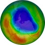 Antarctic ozone map for 2025-10-10